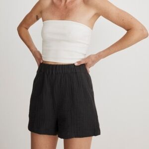 Madewell Easy Pull On Shorts In Lightspun Coal Gray Size XS